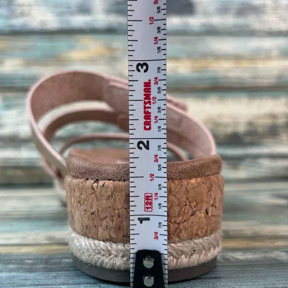 Skechers Martha Stewart Slide Sandal Size 6.5 Rose Gold Wedge Adjustable Comfort